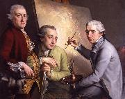 unknow artist Portrait of Agostino Carlini; Francesco Bartolozzi; Giovanni Battista Cipriani painting